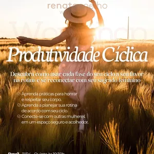 Imagem de capa para o Evento online  Workshop Produtividade Ciclica