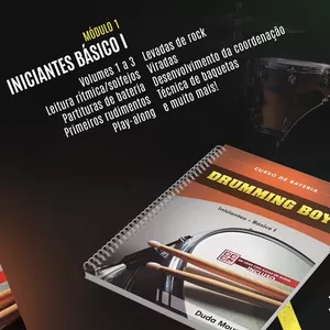 Imagem de capa para o Ebook Curso de Bateria Drumming Boy - Básico 1