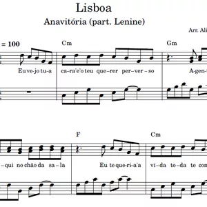 Imagem de capa para o Ebook Lisboa (Anavitória e Lenine) - Partitura para PIANO