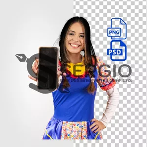 Imagem de capa para o Curso online Produto Digital: Mulher mestiça com características asiáticas vestindo roupas típicas para festa junina