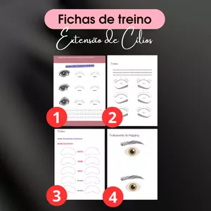 Imagem de capa para o Ebook Fichas de treino de extensão de cílios 