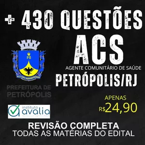 Imagem do curso PETRÓPOLIS/RJ - AGENTE COMUNITÁRIO DE SAÚDE (ACS) 