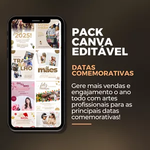 Imagem de capa para o Curso online Pack Canva - Datas Comemorativas