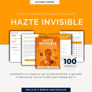 Imagen de portada para Ebook HAZTE INVISIBLE: ¿El truco? Delega y respira. Aprende 43 automatizaciones para tu negocio