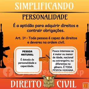 Imagem principal do produto Direito Civil: Personalidade e Capacidade Jurídica 