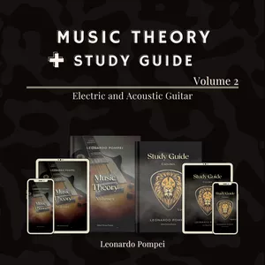 Cover image for Ebook Guitar Theory for Intermediate Guitarists + Study Guide (Exercises) - Volume 2 (Electric and Acoustic Guitar)