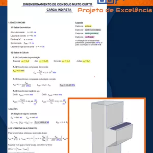 Imagem principal do produto  Calculadora de Consolo Muito Curto + Detalhamento em DWG