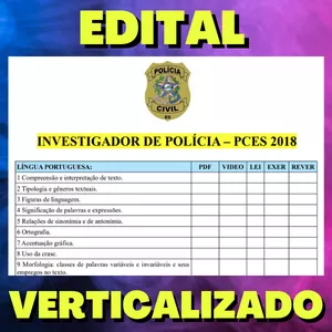 Imagem de capa para o Ebook INVESTIGADOR - PCES 2018 - Edital Verticalizado