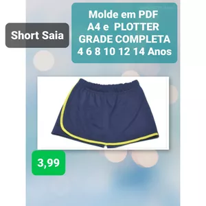 Imagem de capa para o Ebook Molde em PDF Short Saia Uniforme Escolar 