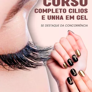 Imagem de capa para o Ebook Curso completo cílios e unha em gel