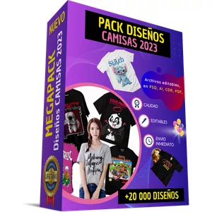 Imagen de portada para Curso online MEGAPACK DISEÑOS CAMISAS 2023 DTF-SUBLIMACION-SERIGRAFIA