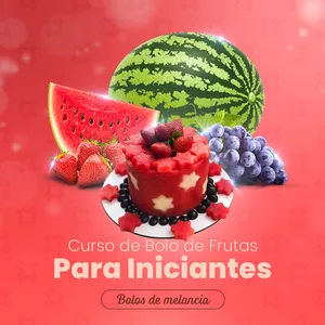 Imagem principal do produto Curso de Bolo de Frutas para Iniciantes - Bolo de Melancia