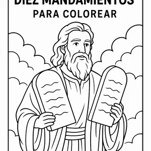 Imagen de portada para Ebook Moisés y los Diez Mandamientos – Libro para colorear