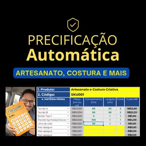 Imagem de capa para o Curso online Precificação Definitiva Automática Artesanato e Costura 