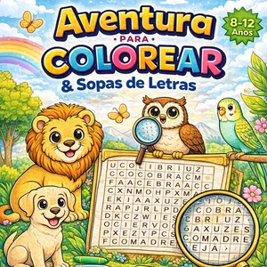 Imagen de portada para Ebook Aventura para Colorear &amp; Sopas de Letras: Animales