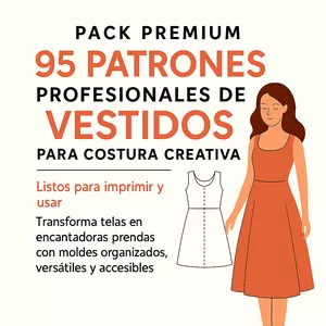 Imagen de portada para Curso online 🎁 Pack de 95 Patrones Profesionales de Vestidos 