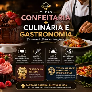 Imagem do curso Curso de Gastronomia + Confeitaria e Culinária 