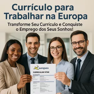 Imagem de capa para o Ebook 📄Curriculo para trabalhar na Europa: Transforme Seu Currículo e Conquiste o Emprego dos Seus Sonhos!