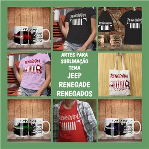 Imagem de capa para o Curso online ARTES PARA SUBLIMAÇÃO JEEP RENEGADE - RENEGADOS + GABARITO PARA IMPRESSÃO DE CANECAS PORCELANA E POLÍMERO + MANUAL DE SUBLIMAÇÃO + BRINDE: PACK DE ARTES PARA CANECAS HARD ROCK