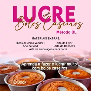 Imagem de capa para o Ebook LUCRE COM BOLOS CASEIROS ''método BL''