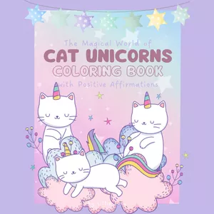 Cover image for Ebook Magical Cat Unicorns Coloring Book – Instant Download