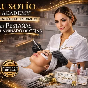 Imagen de portada para Curso online Luxotio Academy™ – Certificación Profesional en Lifting de Pestañas y Laminado de Cejas