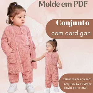 Imagem de capa para o Ebook MOLDE EM PDF CONJUNTO COM CARDIGAN 