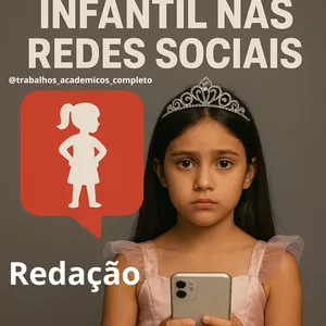 Imagem de capa para o Ebook Redação - Adultização Infantil nas Redes Sociais