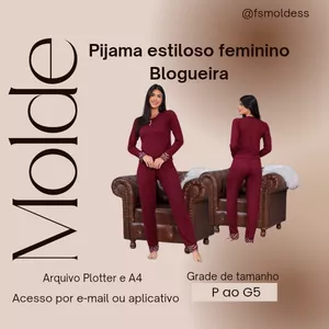 Imagem de capa para o Ebook Molde pijama estiloso feminino blogueira 