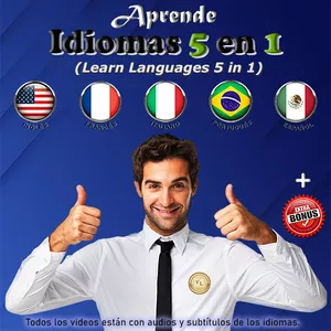 Imagen de portada para Curso online Aprende Idiomas 5 en 1 (Learn Languages 5 in 1)