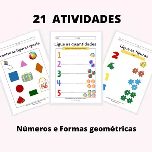 Imagem de capa para o Ebook 21 Atividades de traçado básico - Números e Formas Geométricas (para imprimir)