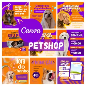 Imagem de capa para o Ebook Pack editáveis para Petshop