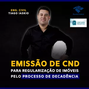 Imagem do curso EMISSÃO DE CND PARA REGULARIZAÇÃO DE IMÓVEIS PELO PROCESSO DE DECADÊNCIA