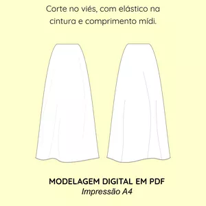 Imagem de capa para o Ebook Saia Evasê Midi