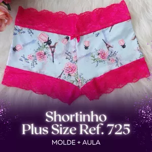 Imagem de capa para o Curso online Molde Shortinho Detalhe Renda Plus Size - Ref. 725 + Aula (Grade 48 ao 54)