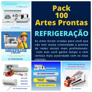 Imagem de capa para o Curso online 100 artes prontas - REFRIGERAÇÃO/AR CONDICIONADO