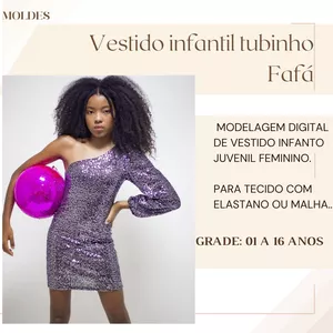 Imagem de capa para o Ebook Molde Vestido Infantil Tubinho Fafá