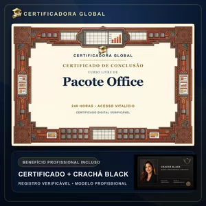Imagem do curso 🔥 BOLSA 100% [APLICADA] - [MATRÍCULA] CURSO DE FORMAÇÃO EM PACOTE OFFICE - ACESSO VITALÍCIO - CRACHÁ BLACK + REGISTRO - CASHBACK R$ 25 - BÔNUS APOSTILA EXTRA - CG