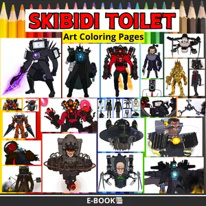 Cover image for Ebook SKIBIDI TOILET: Art Coloring Pages - (Your Collection)