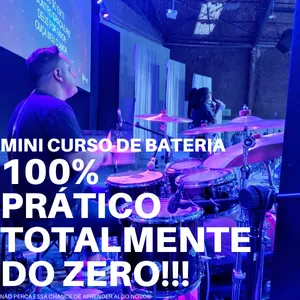 Imagem de capa para o Curso online Curso de Bateria para iniciantes totalmente do Zero