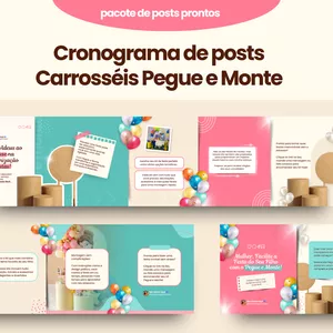 Imagem de capa para o Curso online Cronograma de Posts Carrosséis Pegue e Monte - 1 Mês