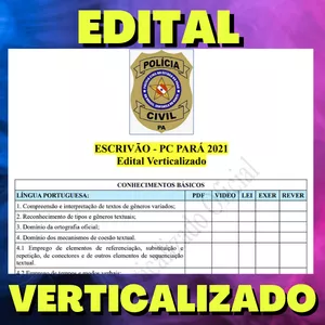 Imagem de capa para o Ebook ESCRIVÃO - PC PARÁ 2021 - Edital Verticalizado