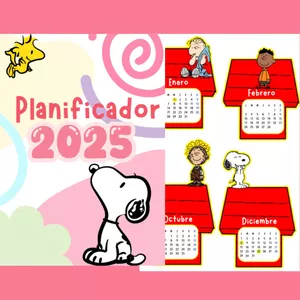 Imagen de portada para Ebook DUO SNOOPY, Planificador y calendario a juego IMPRIMIBLES PDF. 