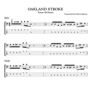 Cover image for Online course OAKLAND STROKE (Tower of Power) Bass Score &amp; Tab Lesson