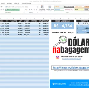 Imagem de capa para o Curso online Planilha de cálculo de preço médio do dólar, euro, etc