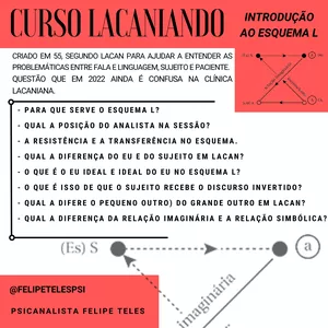 Imagem de capa para o Curso online CURSO - LACANIANDO | Esquema L - A escuta na clínica Lacaniana