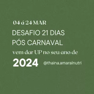 Imagem de capa para o Curso online Desafio Pós Carnaval - 21 Dias