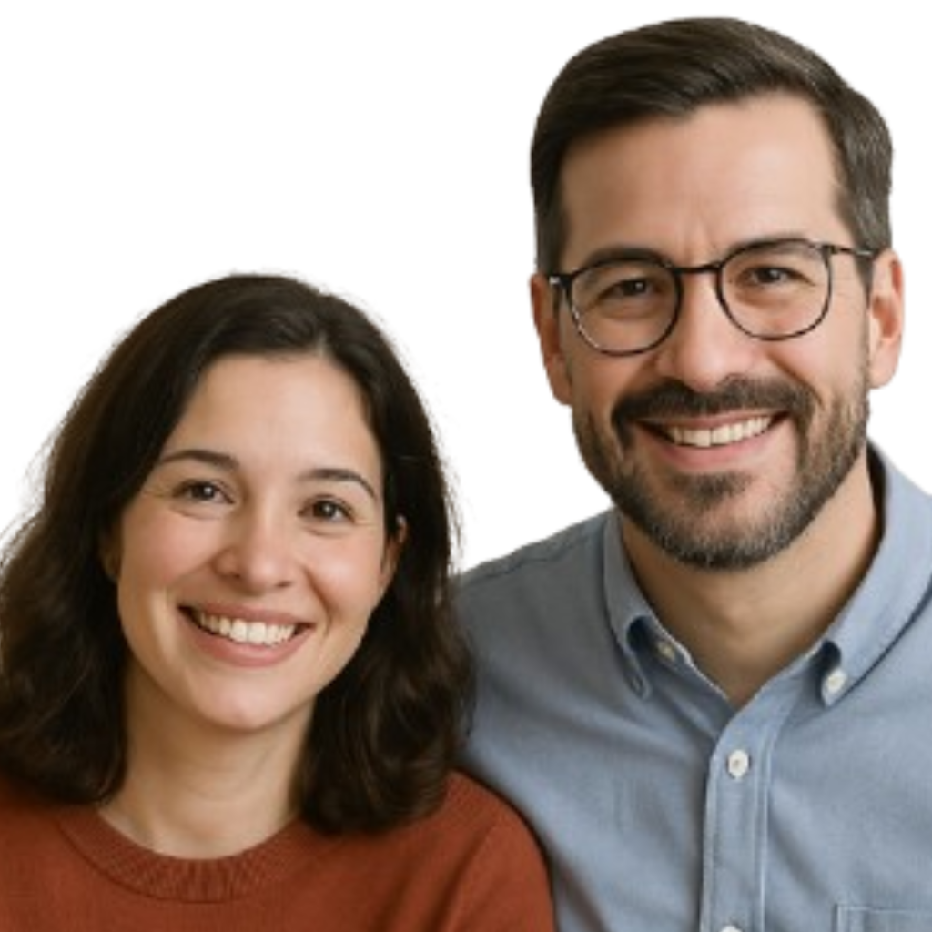 María y Roberto, padres de dos niños (5 y 8 años)