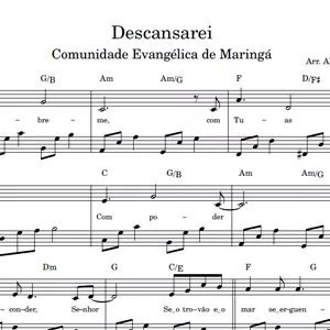 Imagem de capa para o Ebook Descansarei (Comunidade Evangélica de Maringá) - Partitura para PIANO