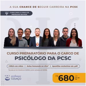 Imagem principal do produto Curso Preparatório para o Cargo de Psicólogo da Polícia Civil de Santa Catarina